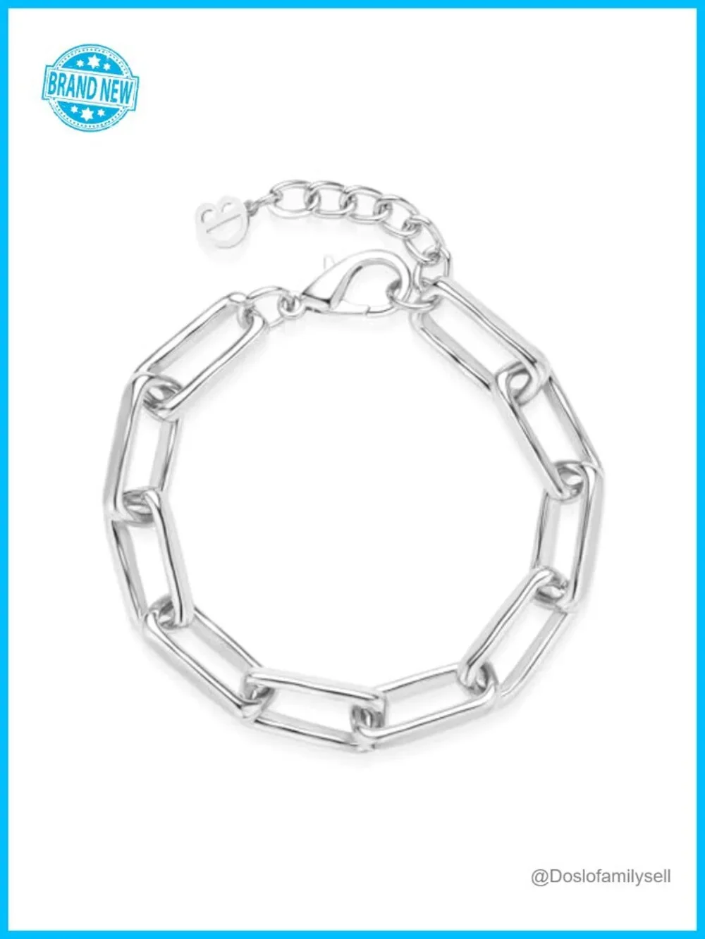 Chunky Paperclip Link Bracelet, 18K Gold & Sterling Silver Plated, Stackable